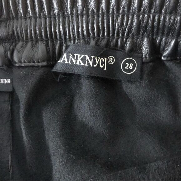 Blank NYC No Guidance Faux Leather Drawstring Ankle Jogger Pants, Size 28 - Picture 13 of 14